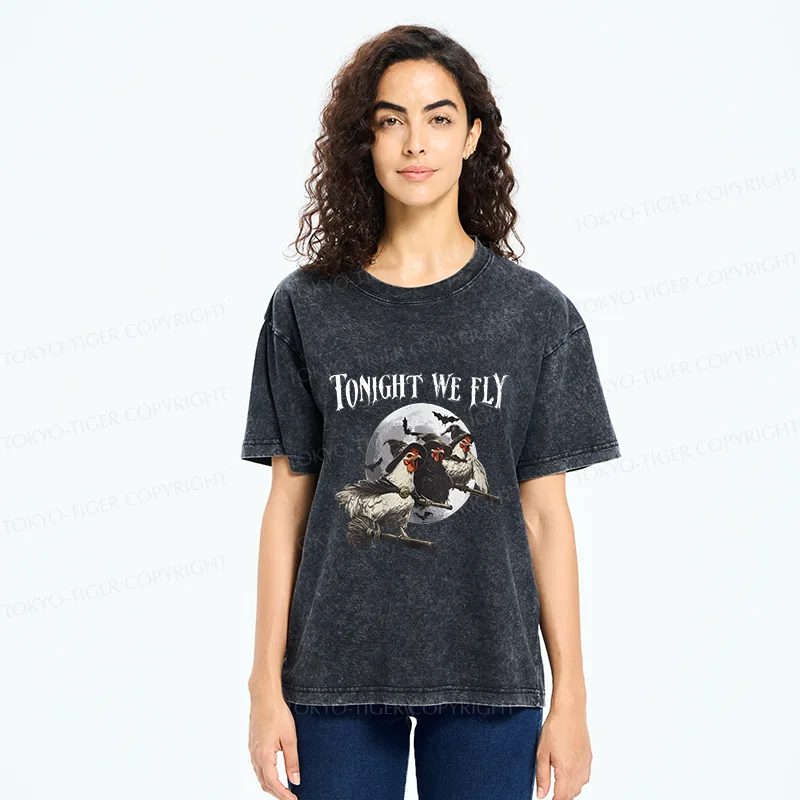 Tokyo-Tiger Magic Flying Chicken Washed T-Shirt