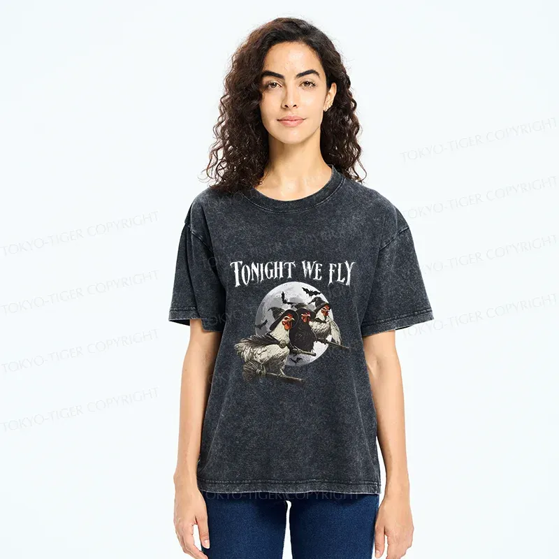 Tokyo-Tiger Magic Flying Chicken Washed T-Shirt