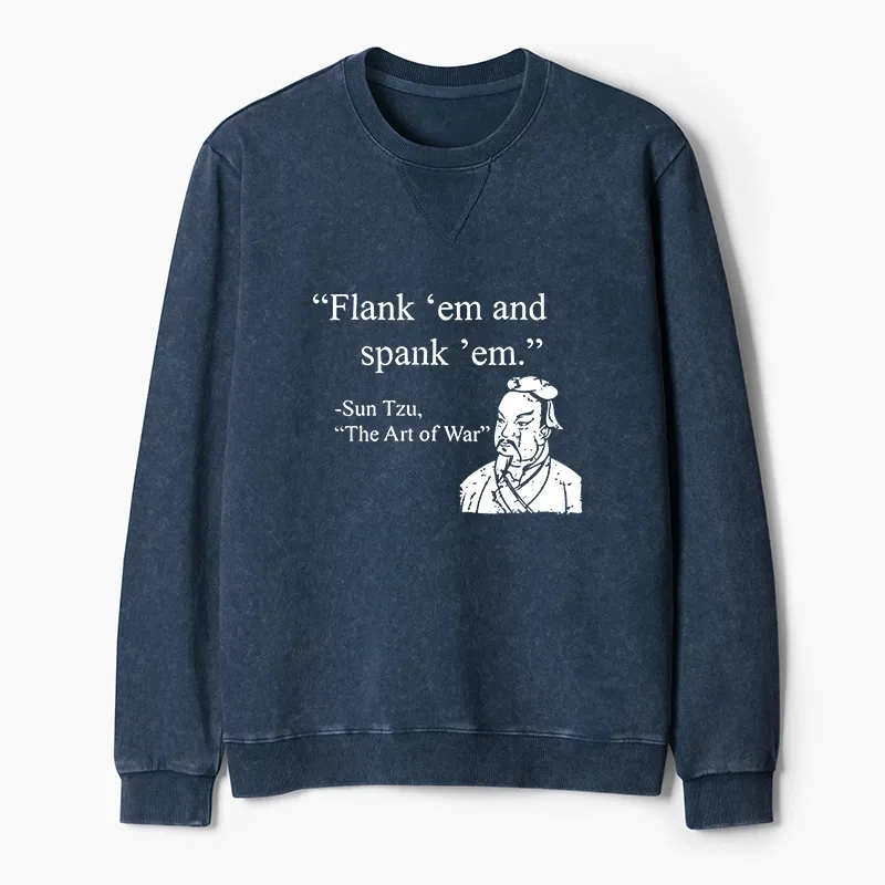 Tokyo-Tiger The Art Of War Funny Washed Terry Sweatshirt