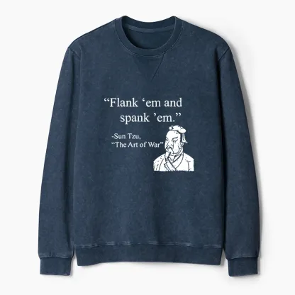 Tokyo-Tiger The Art Of War Funny Washed Terry Sweatshirt