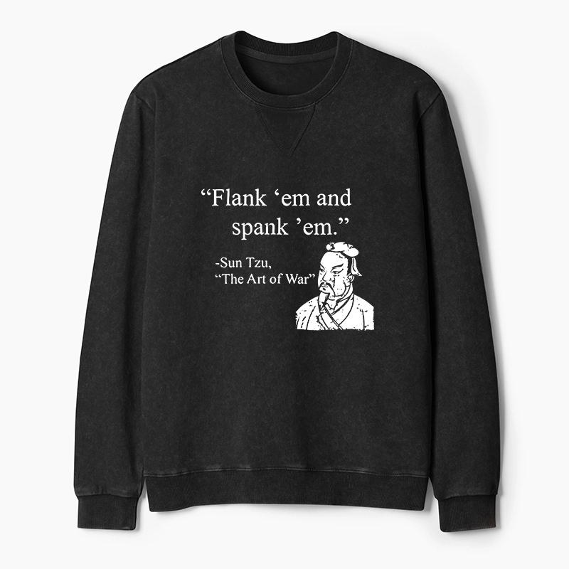 Tokyo-Tiger The Art Of War Funny Washed Terry Sweatshirt