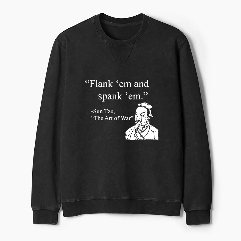 Tokyo-Tiger The Art Of War Funny Washed Terry Sweatshirt