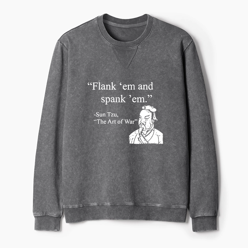 Tokyo-Tiger The Art Of War Funny Washed Terry Sweatshirt