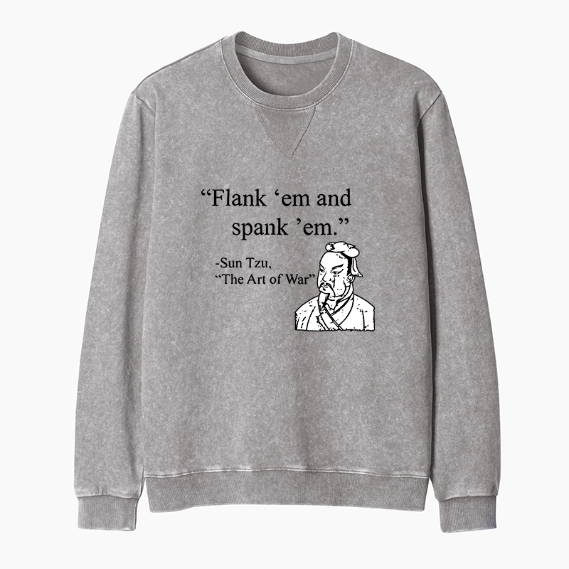 Tokyo-Tiger The Art Of War Funny Washed Terry Sweatshirt