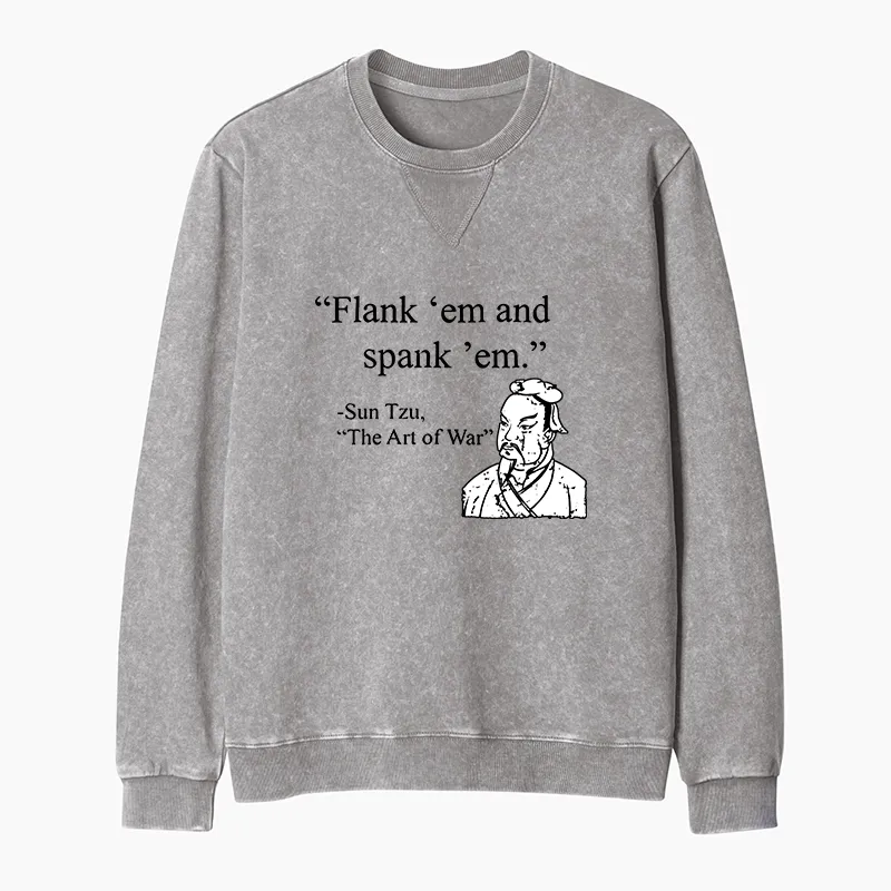 Tokyo-Tiger The Art Of War Funny Washed Terry Sweatshirt