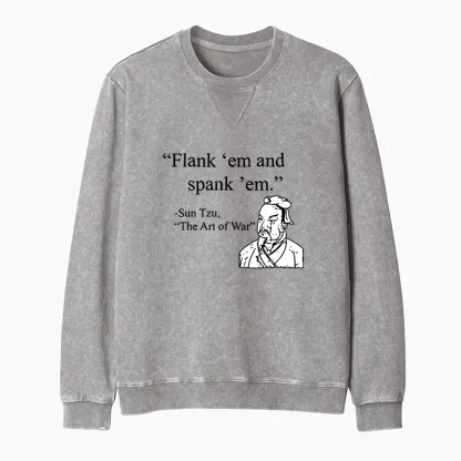 Tokyo-Tiger The Art Of War Funny Washed Terry Sweatshirt