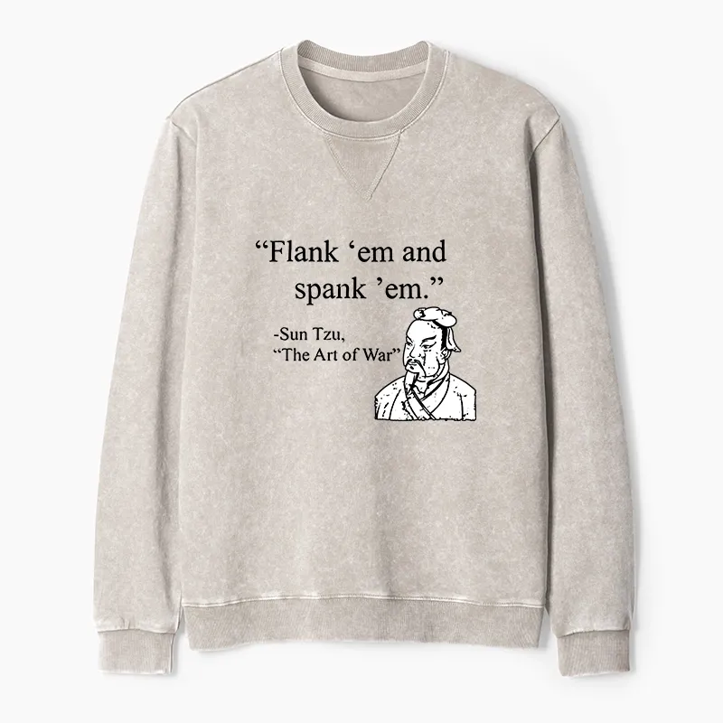 Tokyo-Tiger The Art Of War Funny Washed Terry Sweatshirt