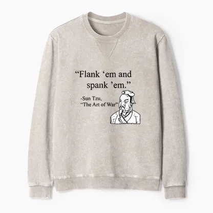 Tokyo-Tiger The Art Of War Funny Washed Terry Sweatshirt