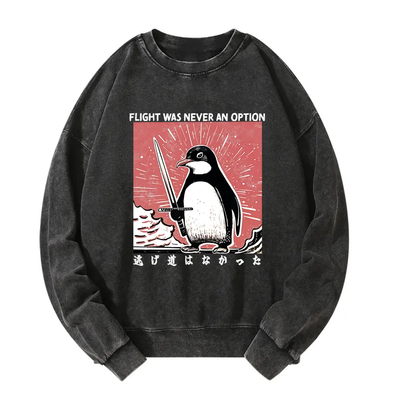 Tokyo-Tiger Fighting Penguin Washed Sweatshirt