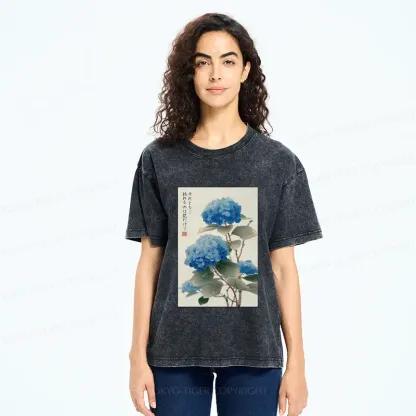 Tokyo-Tiger Hydrangeas: A Reflection of the Soul Washed T-Shirt