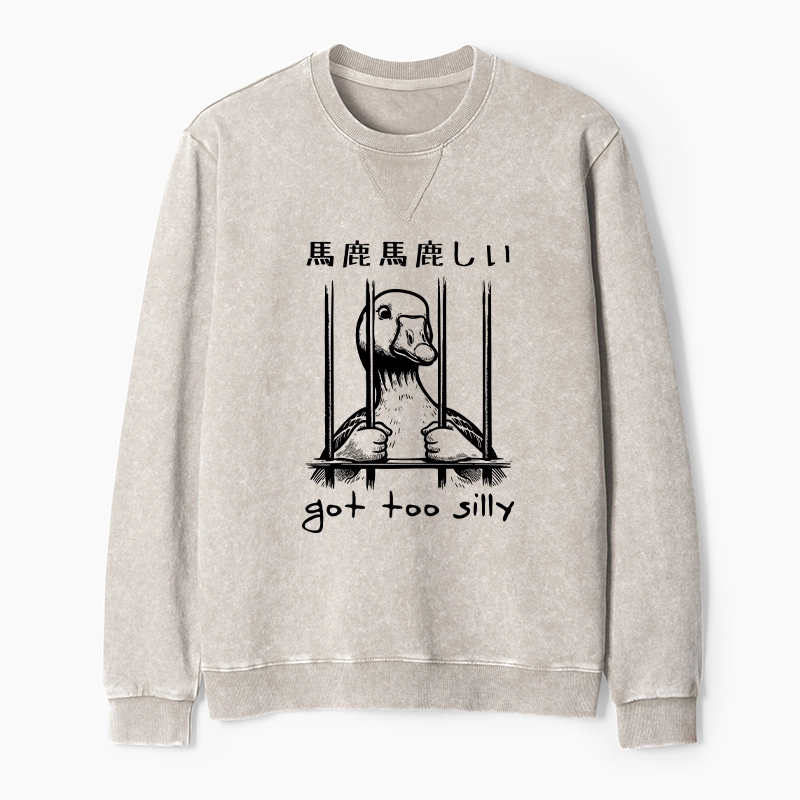Tokyo-Tiger Got Too Silly Washed Terry Sweatshirt