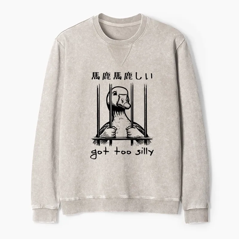 Tokyo-Tiger Got Too Silly Washed Terry Sweatshirt