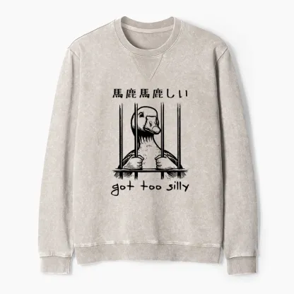 Tokyo-Tiger Got Too Silly Washed Terry Sweatshirt