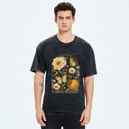 Tokyo-Tiger Flower, Dish, Fruit, Time Poster Washed T-Shirt