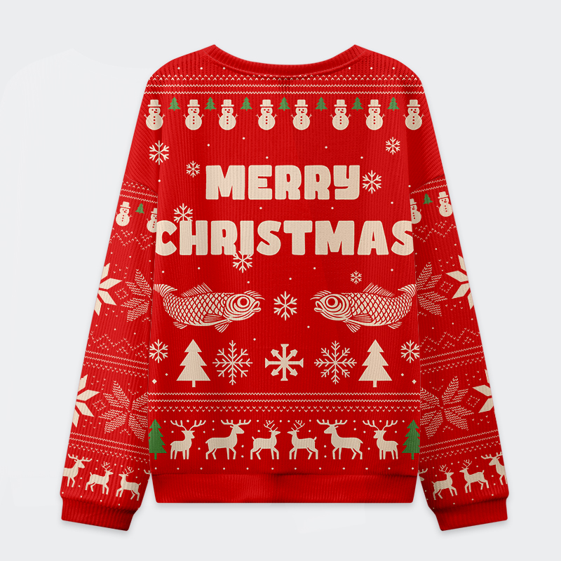 Tokyo-Tiger Fish Snow Japanese Christmas Ugly Sweater