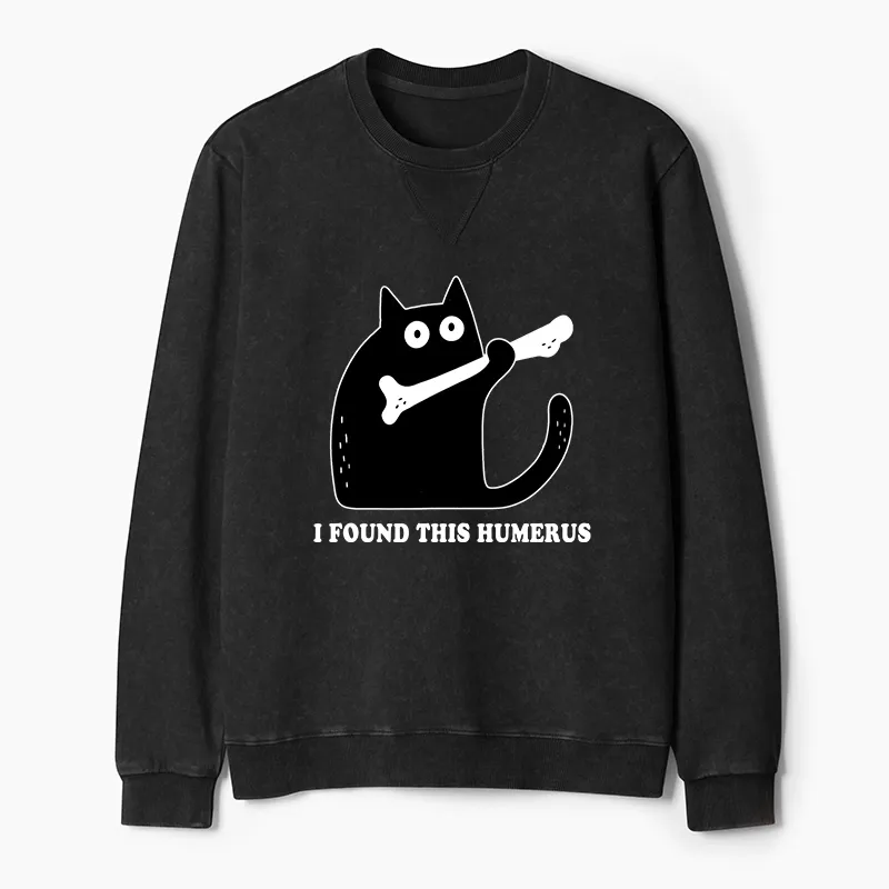 Tokyo-Tiger Cat Found This Humerus Washed Terry Sweatshirt