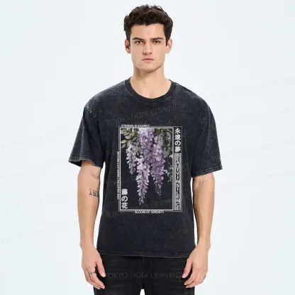 Tokyo-Tiger Whispers of the Wisteria Washed T-Shirt