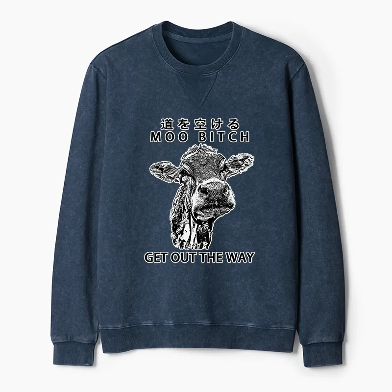 Tokyo-Tiger Funny Cow Washed Terry Sweatshirt