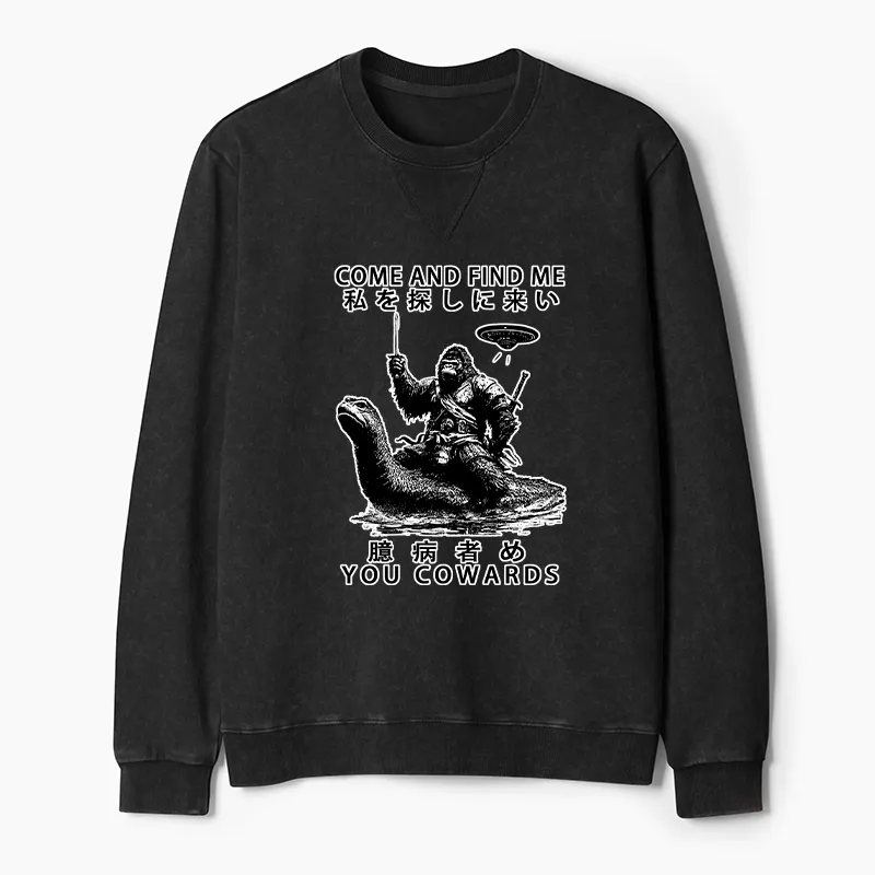 Tokyo-Tiger Can You Find Us Washed Terry Sweatshirt