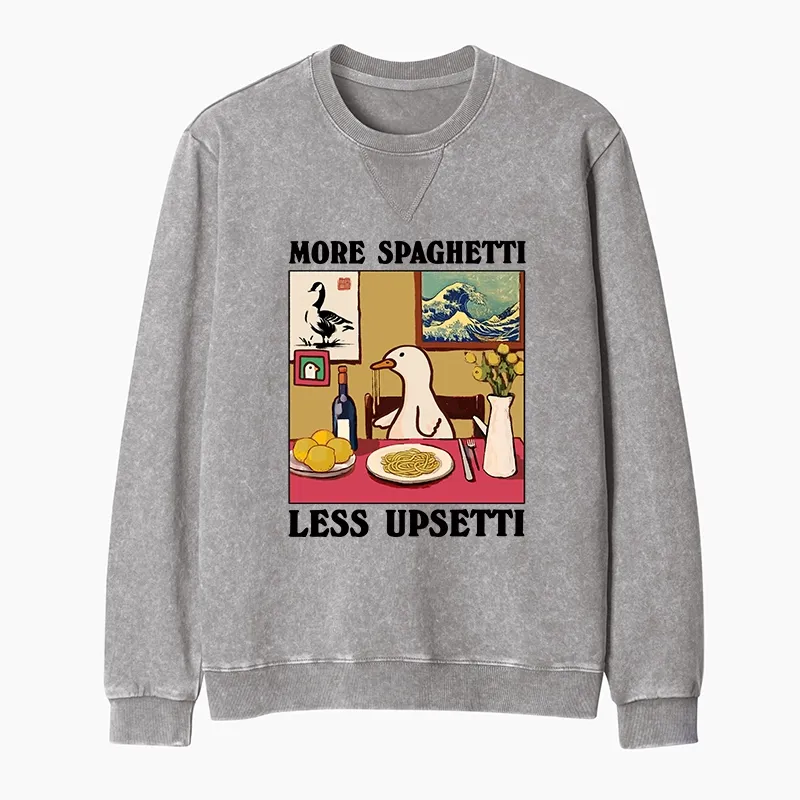 Tokyo-Tiger More Spaghetti Less Upsetti Goose Washed Terry Sweatshirt