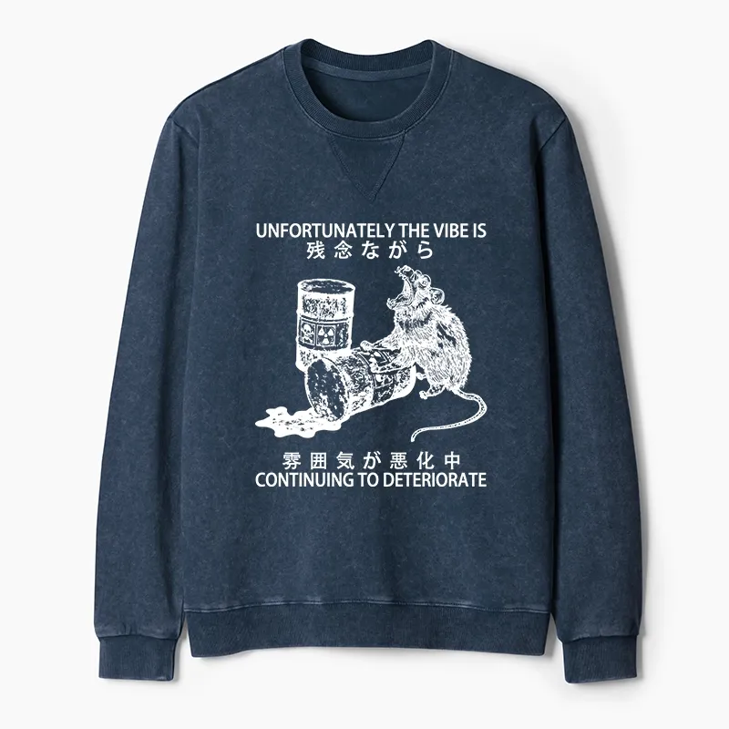 Tokyo-Tiger The Vibe Is Continuing To Deteriorate Washed Terry Sweatshirt