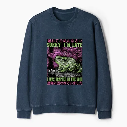 Tokyo-Tiger Frogs Trapped In The Void Washed Terry Sweatshirt