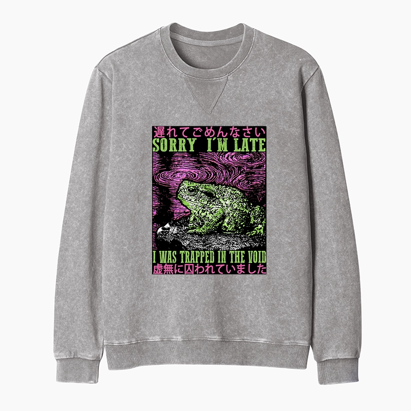 Tokyo-Tiger Frogs Trapped In The Void Washed Terry Sweatshirt