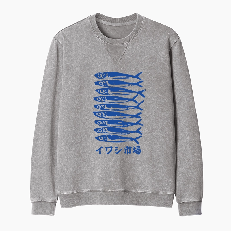 Tokyo-Tiger Sardine Market Washed Terry Sweatshirt