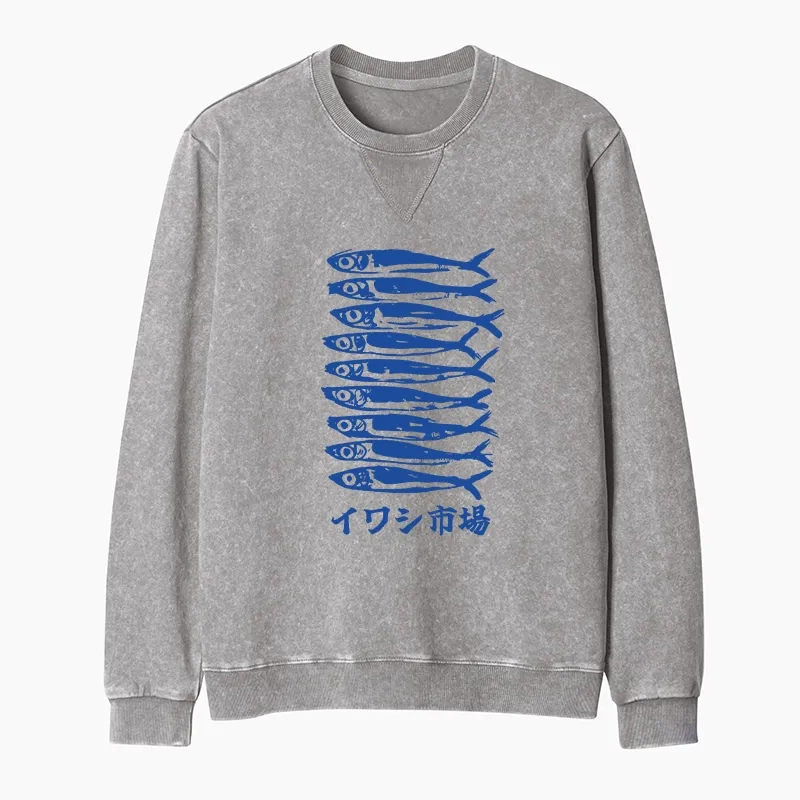 Tokyo-Tiger Sardine Market Washed Terry Sweatshirt
