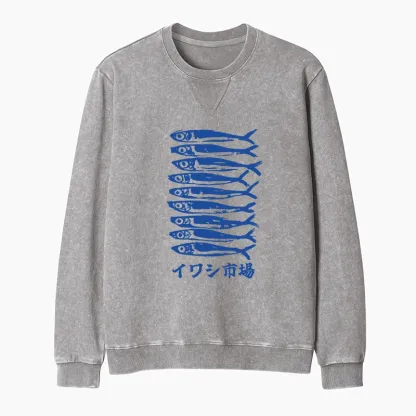 Tokyo-Tiger Sardine Market Washed Terry Sweatshirt