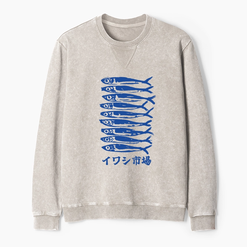 Tokyo-Tiger Sardine Market Washed Terry Sweatshirt