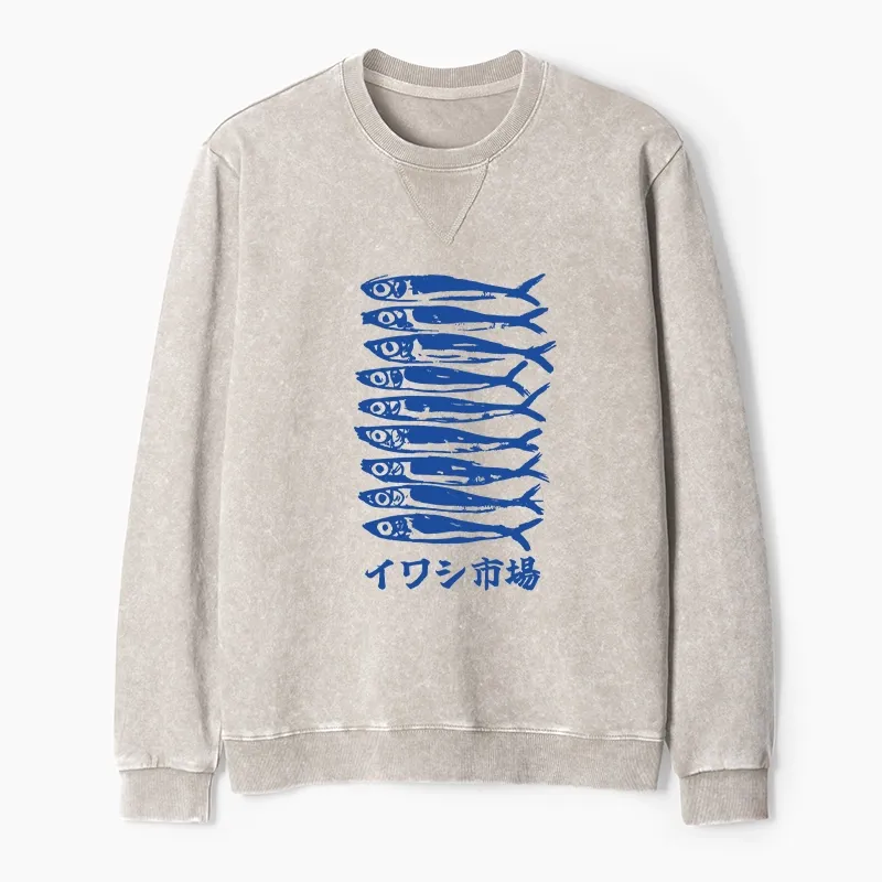 Tokyo-Tiger Sardine Market Washed Terry Sweatshirt