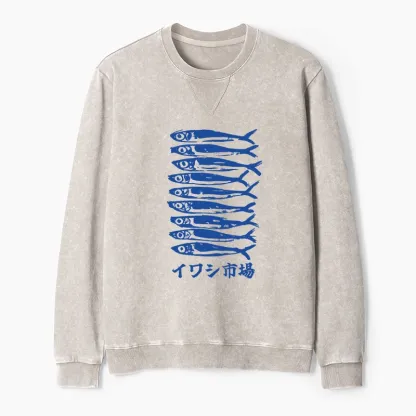 Tokyo-Tiger Sardine Market Washed Terry Sweatshirt
