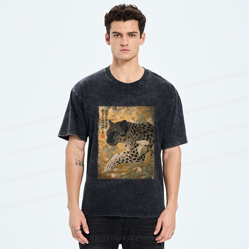 Tokyo-Tiger The Ukiyo-e Lion: Beauty in Ferocity Washed T-Shirt