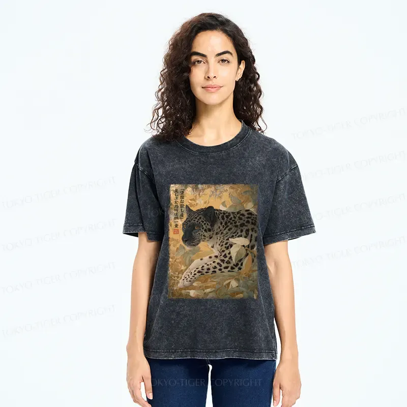 Tokyo-Tiger The Ukiyo-e Lion: Beauty in Ferocity Washed T-Shirt