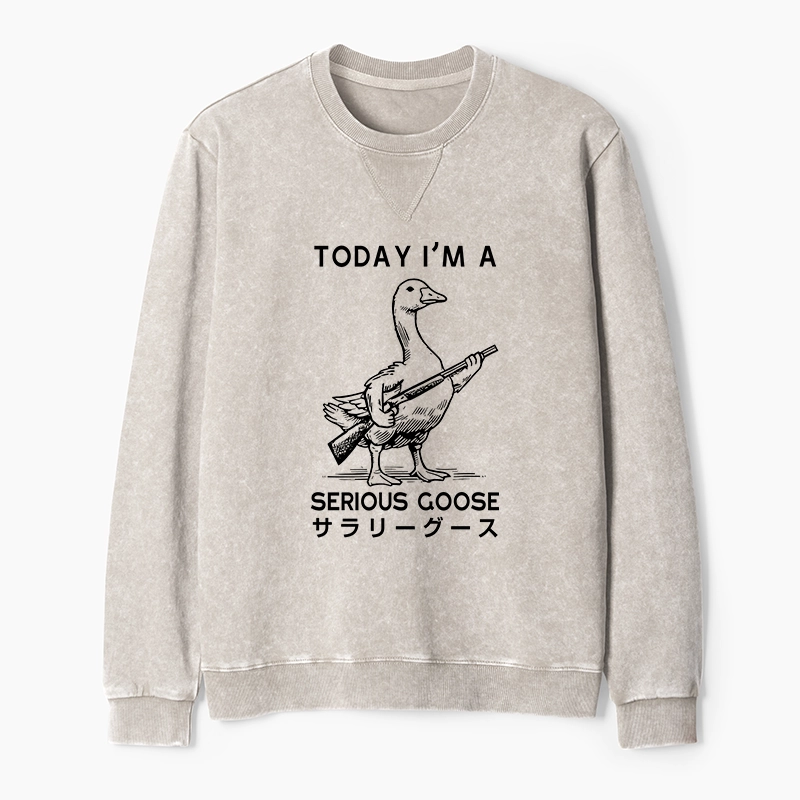 Tokyo-Tiger Serious Stupid Goose Washed Terry Sweatshirt