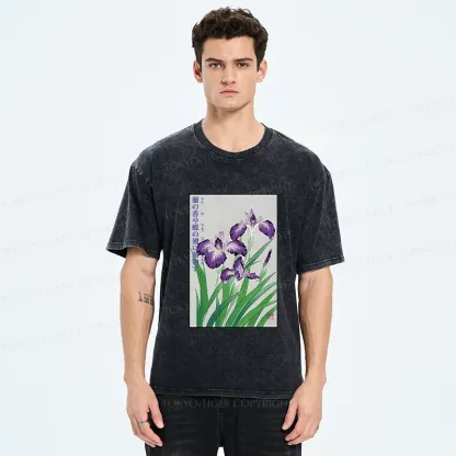 Tokyo-Tiger Japanese Iris Washed T-Shirt