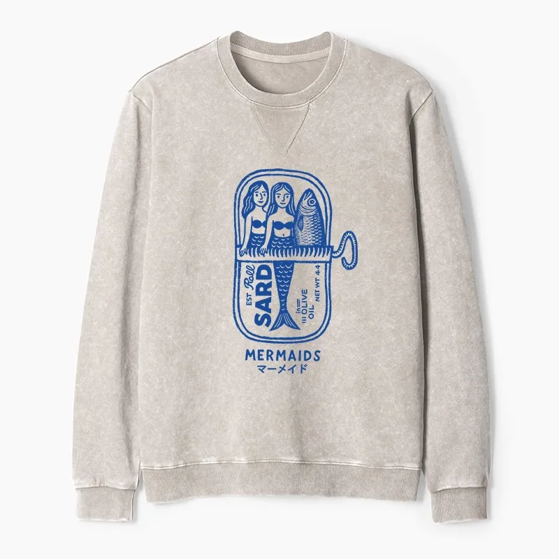 Tokyo-Tiger Mermaid Can Washed Terry Sweatshirt