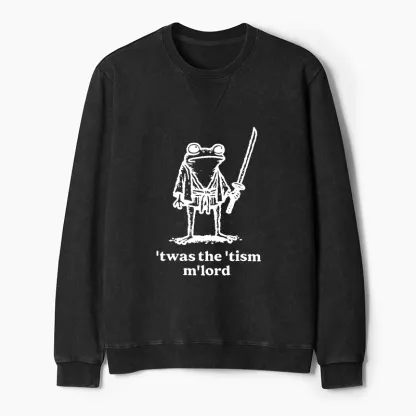 Tokyo-Tiger Focused Samurai Frog Washed Terry Sweatshirt