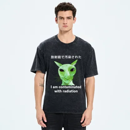 Tokyo-Tiger Radiation-exposed Cat Washed T-Shirt