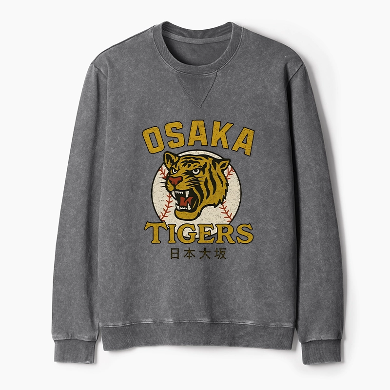 Tokyo-Tiger Funny Osaka Tigers Washed Terry Sweatshirt