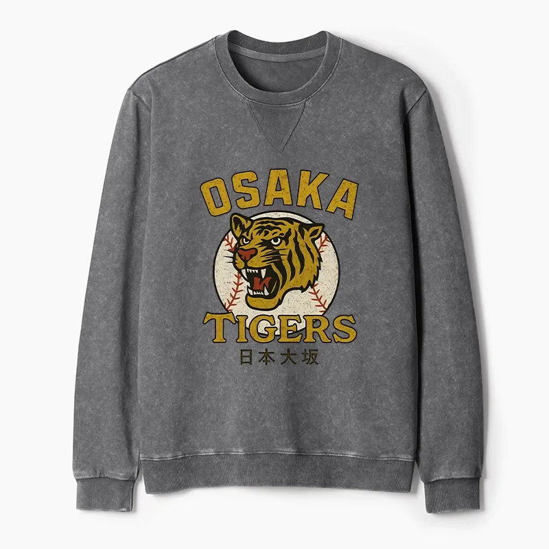 Tokyo-Tiger Funny Osaka Tigers Washed Terry Sweatshirt