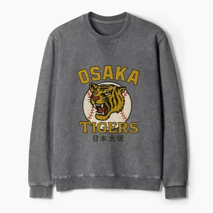 Tokyo-Tiger Funny Osaka Tigers Washed Terry Sweatshirt