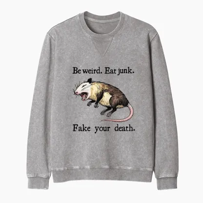 Tokyo-Tiger Possum Playing Dead Washed Terry Sweatshirt
