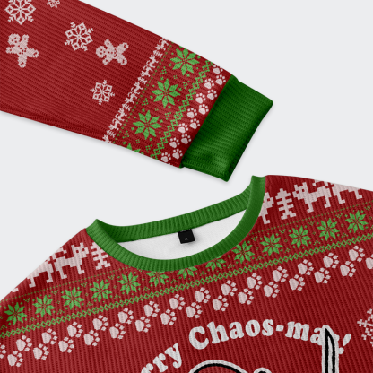 Tokyo-Tiger Chaos-mas Raccoon Samurai Ugly Sweater