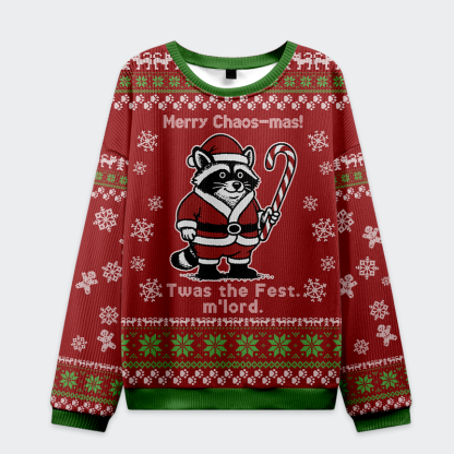 Tokyo-Tiger Chaos-mas Raccoon Samurai Ugly Sweater