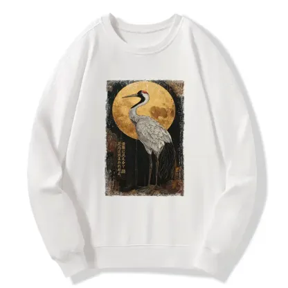 Tokyo-Tiger Vintage Japanese Crane Kanji Classic Sweatshirt