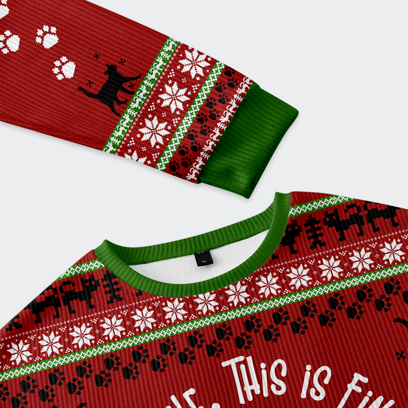 Tokyo-Tiger Cat Everything is fine Ugly Sweater