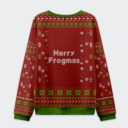Tokyo-Tiger Off to Commit Frogmas Mayhem Christmas Ugly Sweatshirt
