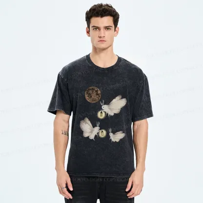 Tokyo-Tiger Night Moths Washed T-Shirt